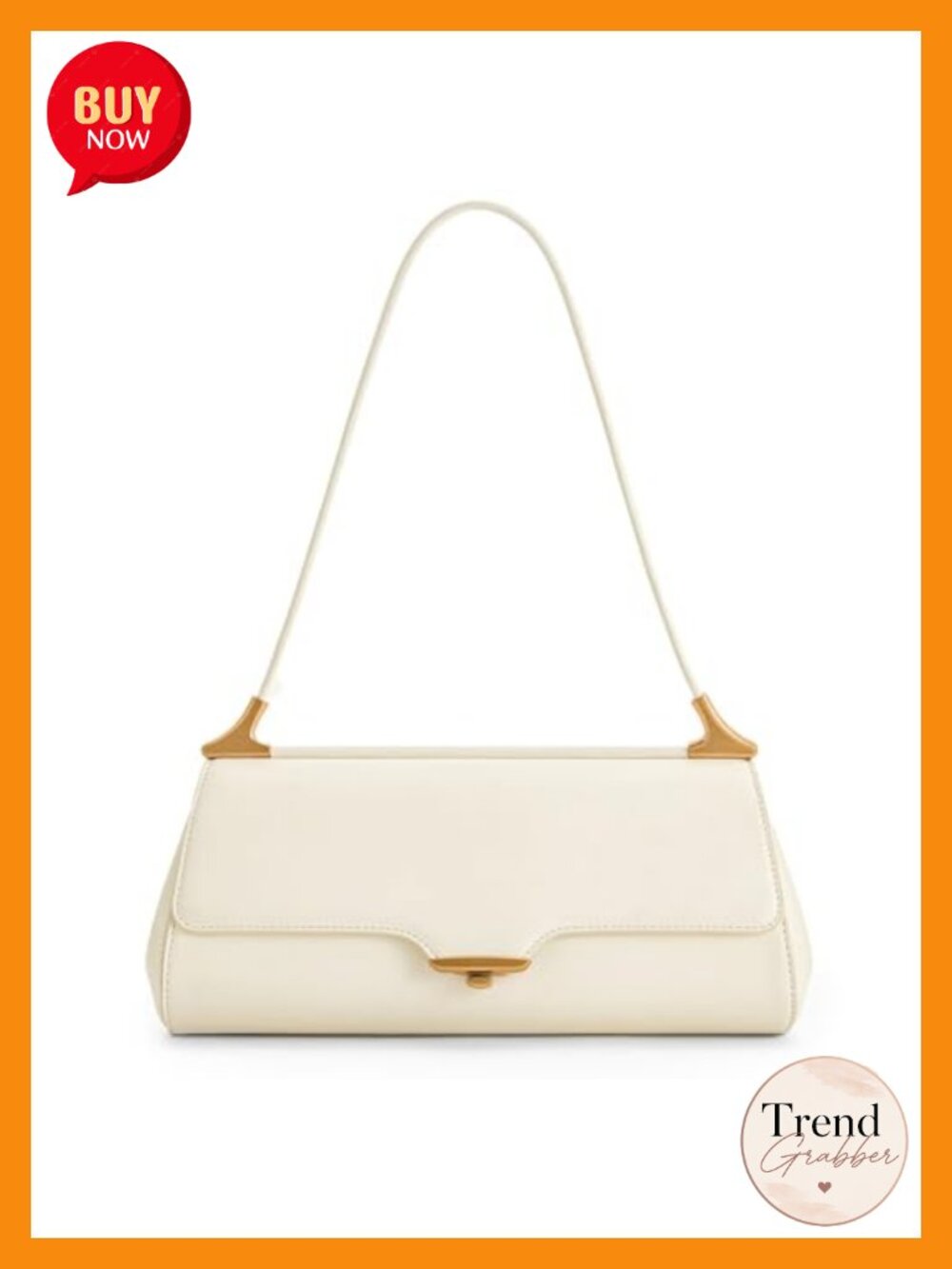 Vegan Leather Hobo Shoulder Bag Gold Hardware Slit Pocket Everyday